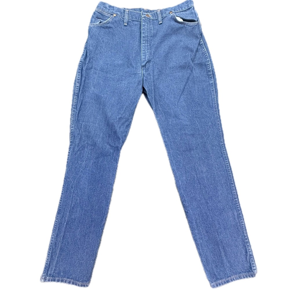 Wrangler Women's Blue Jeans Size 17/18x32 High Rise Straight‎ Leg Vintage USA